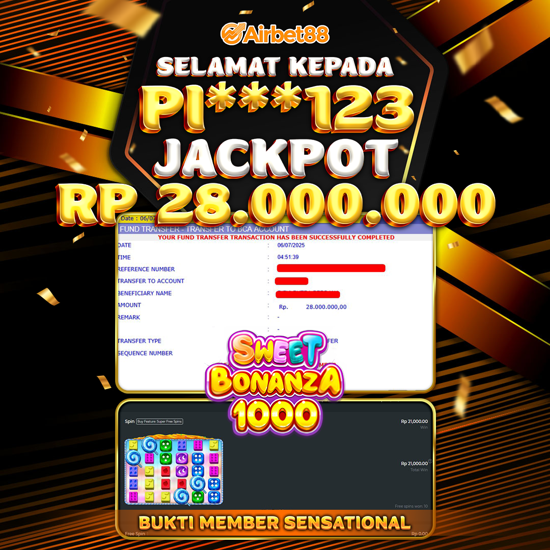 AIRBET88 BUKTI JACKPOT SWEET BONANZA 1000 Rp 28.000.000 ,-  LUNAS!