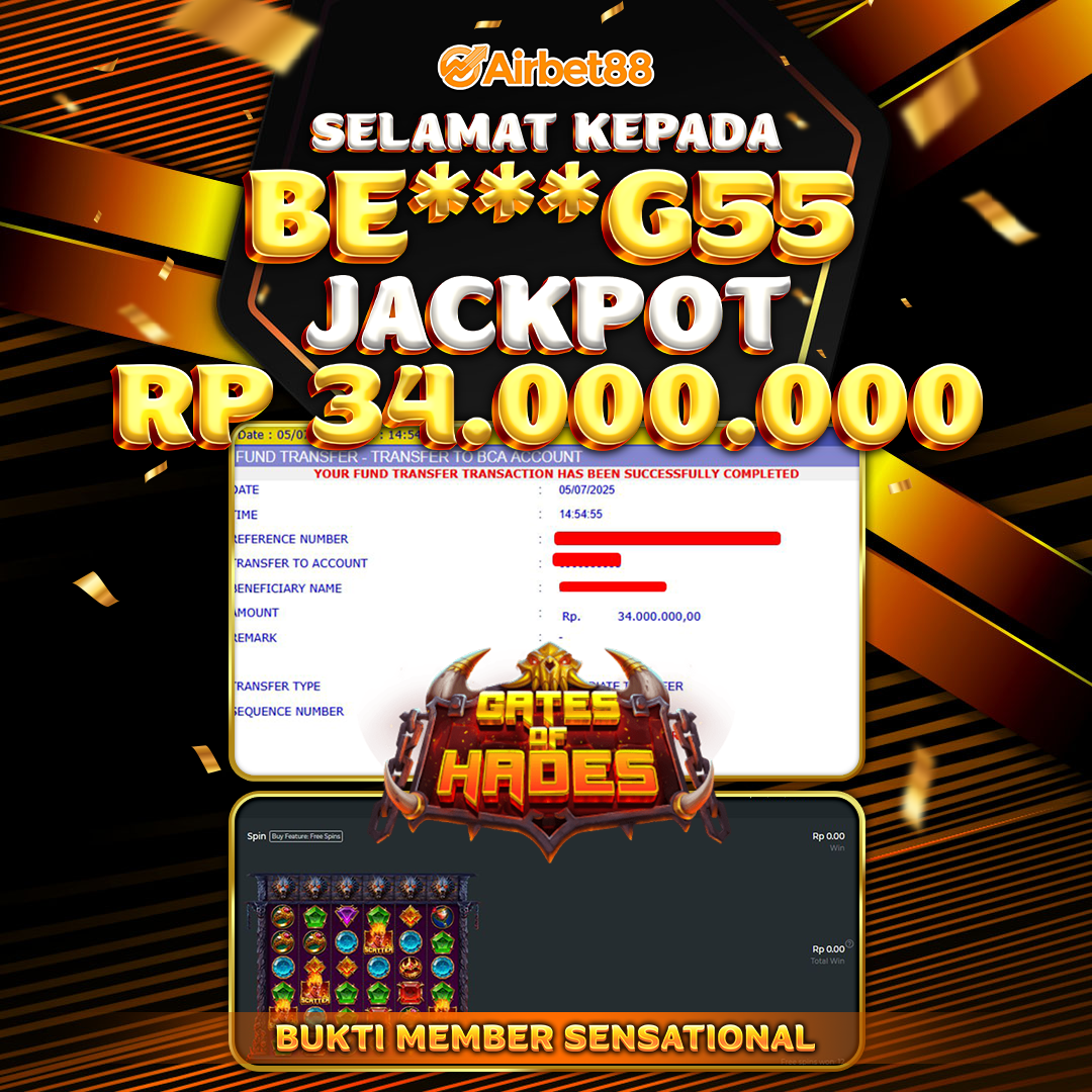 AIRBET88 BUKTI JACKPOT GATES OF HAOES Rp 34.000.000 ,-  LUNAS!