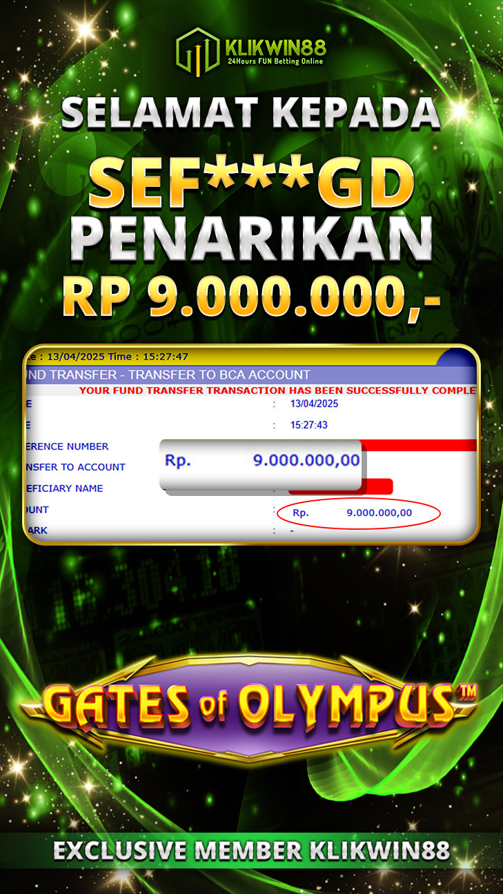 KLIKWIN88 JACKPOT GATES OF OLYMPUS Rp 9.000.000,- LUNAS