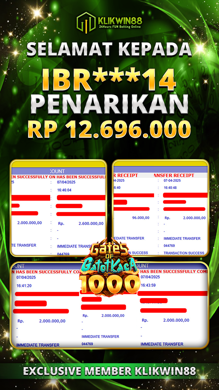 KLIKWIN88 JACKPOT GATES OF GATOTKACA 1000 Rp 12.696.000,- LUNAS