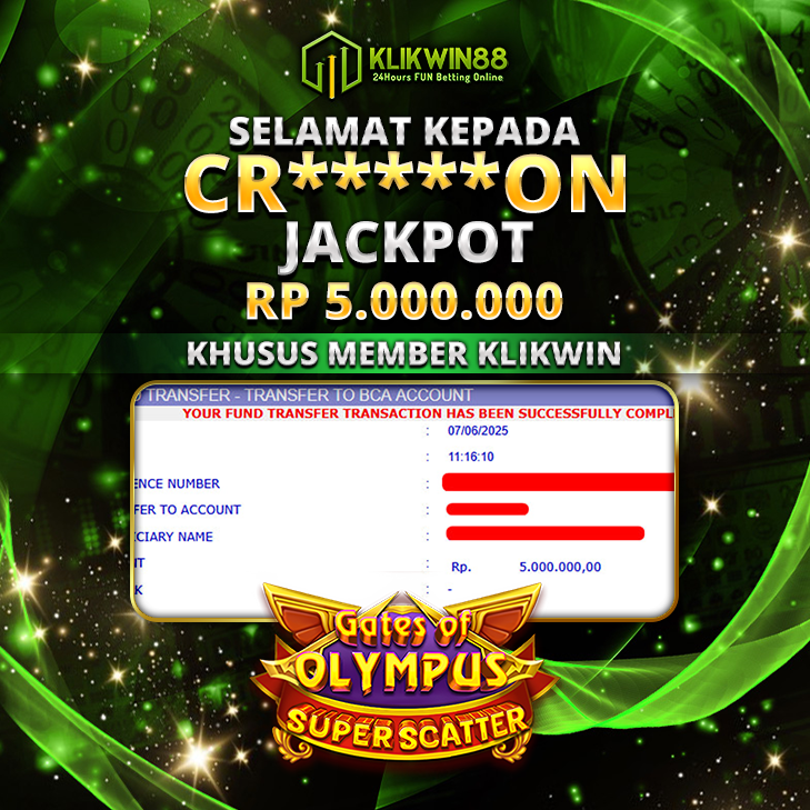 KLIKWIN88 JACKPOT SLOT GATES OF OLYMPUS SUPER SCATTER Rp 5.000.000,- LUNAS