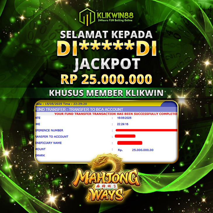 KLIKWIN88 JACKPOT MAHJONG WAYS Rp 25.000.000,- LUNAS
