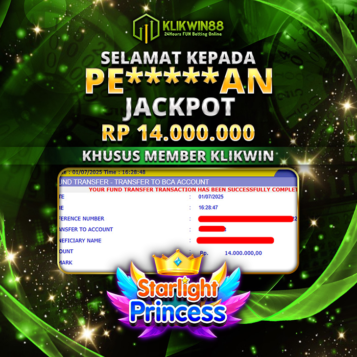 KLIKWIN88 JACKPOT SLOT Starlight Princess Rp 14.000.000,- LUNAS