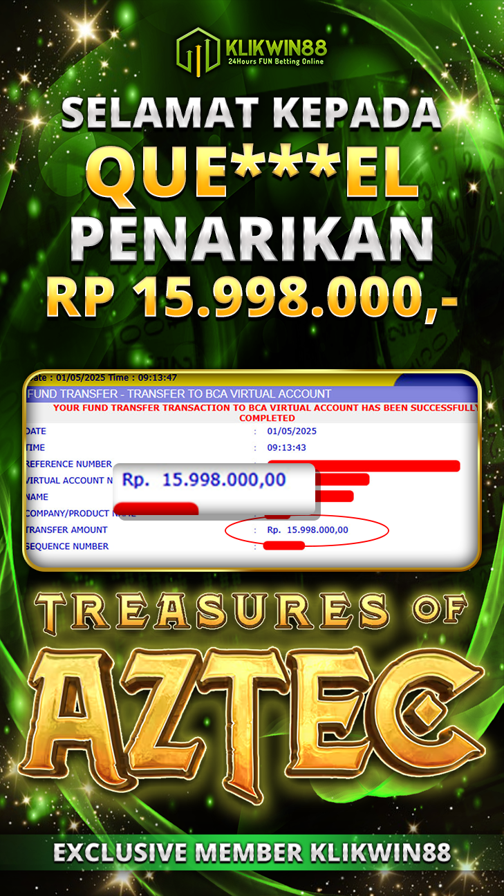 KLIKWIN88 JACKPOT TREASURES OF AZTEC  Rp 15.998.000,- LUNAS