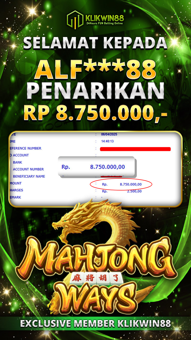 KLIKWIN88 JACKPOT MAHJONG WAYS Rp 8.750.000,- LUNAS