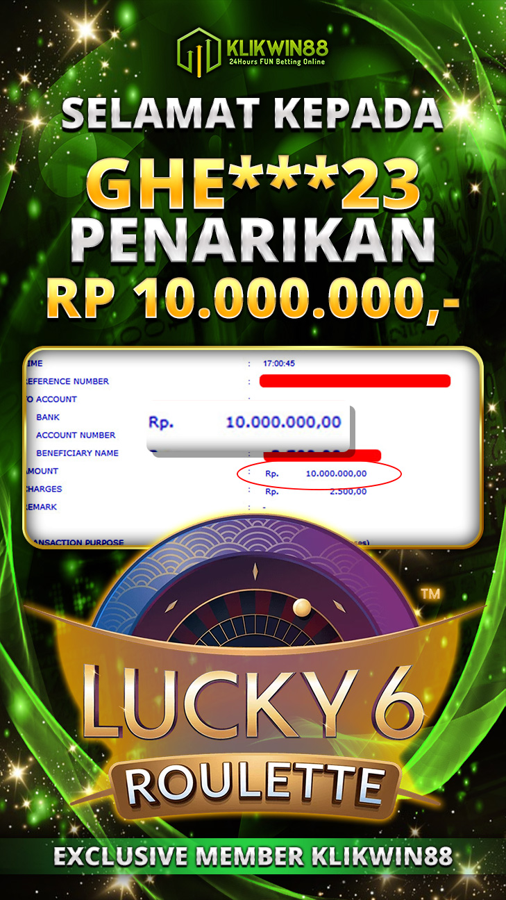 KLIKWIN88 JACKPOT LUCKY 6 ROULETTE Rp 10.000.000,- LUNAS