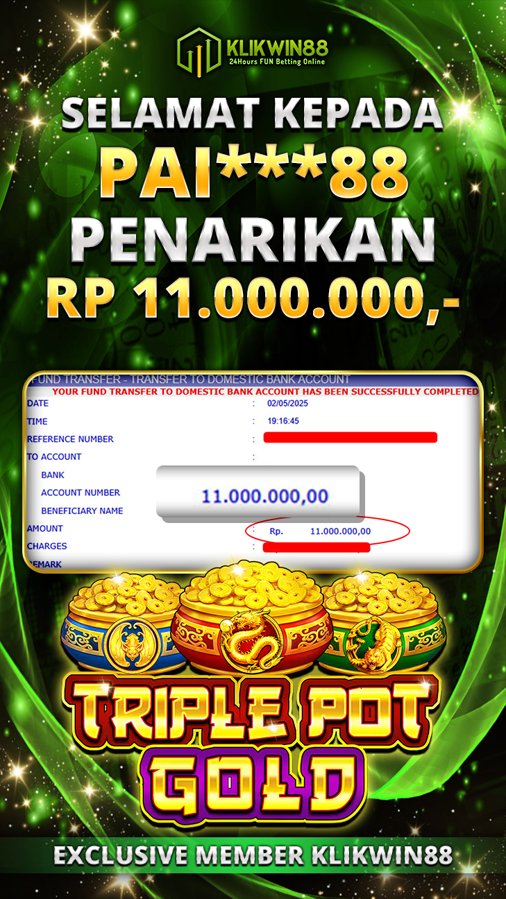 KLIKWIN88 JACKPOT TRIPLE POT GOLD  Rp 11.000.000,- LUNAS