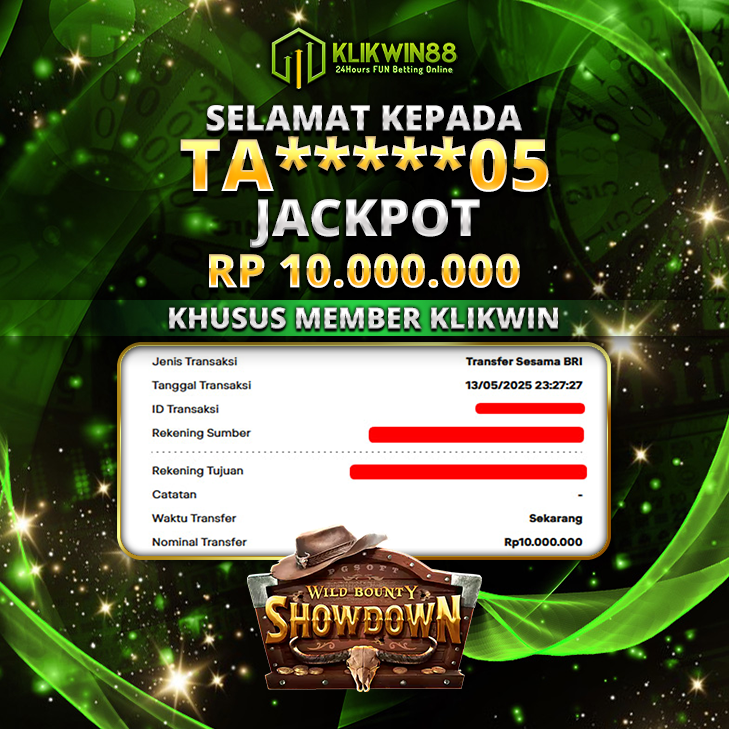 KLIKWIN88 JACKPOT WILD BOUNTY SHOWDOWN Rp 10.000.000,- LUNAS