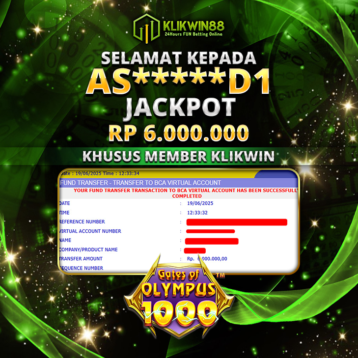 KLIKWIN88 JACKPOT SLOT GATES OF OLYMPUS 1000 Rp 6.000.000,- LUNAS