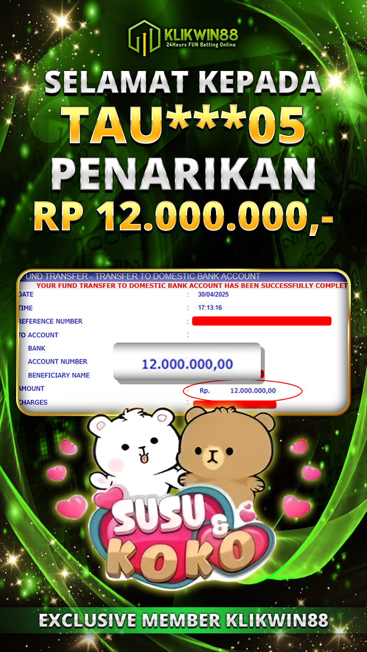KLIKWIN88 JACKPOT SUSU &amp; KOKO Rp 12.000.000,- LUNAS