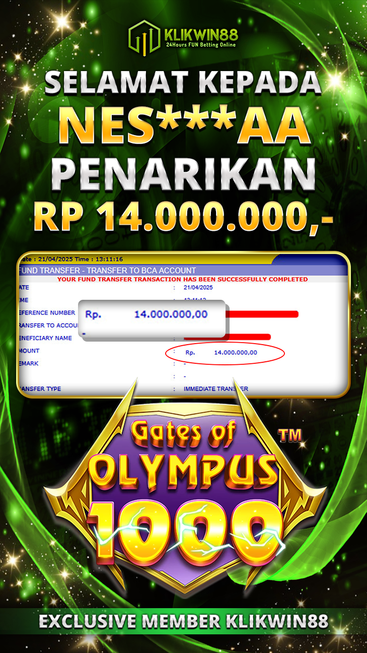 KLIKWIN88 JACKPOT GATES OF OLYMPUS 1000 Rp 14.000.000,- LUNAS