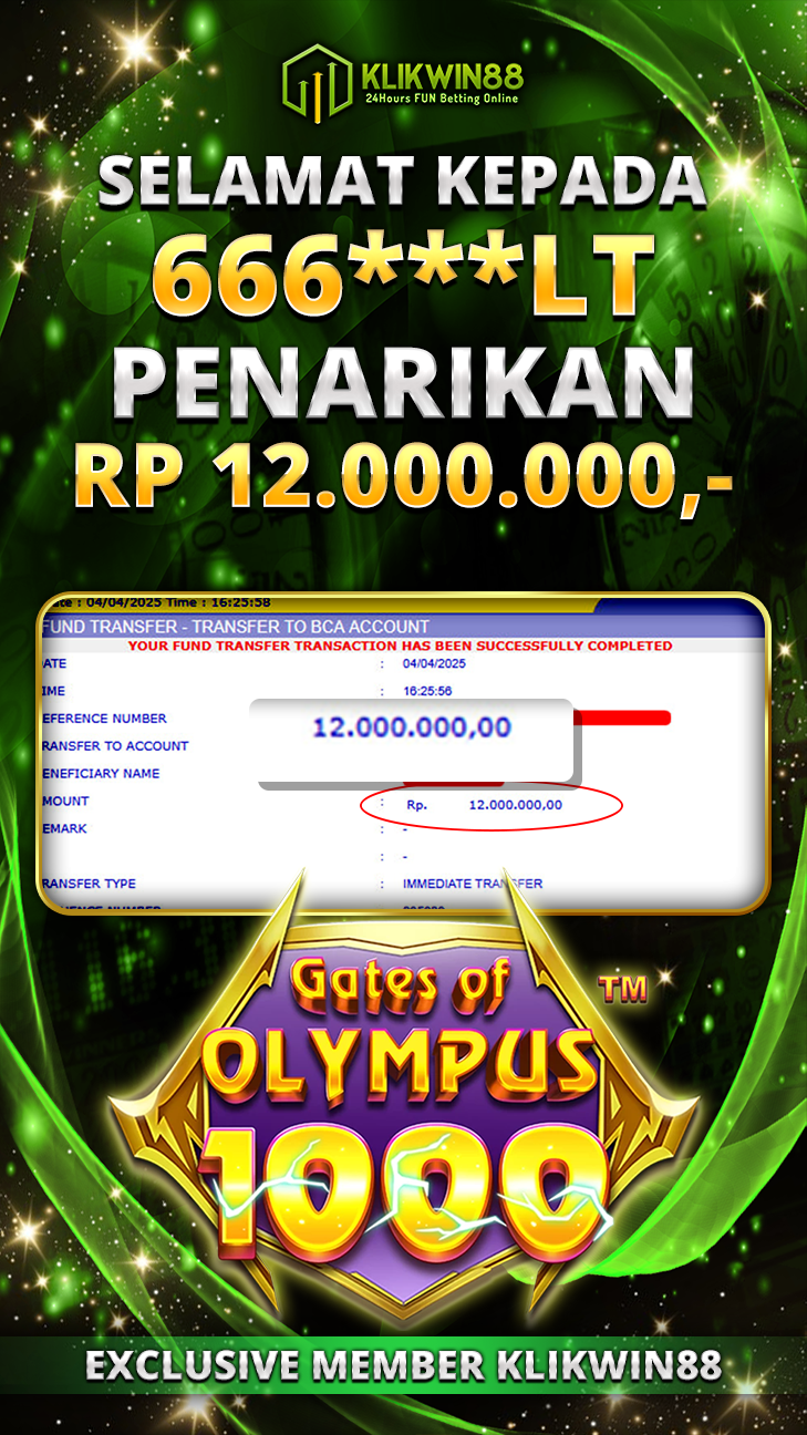 KLIKWIN88 JACKPOT GATES OF OLYMPUS 1000  Rp 12.000.000,- LUNAS