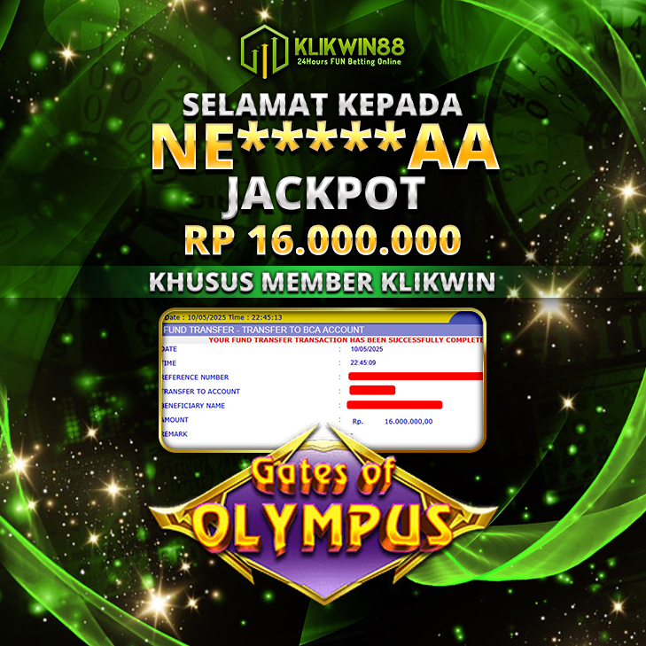 KLIKWIN88 JACKPOT GATES OF OLYMPUS  Rp 16.000.000,- LUNAS