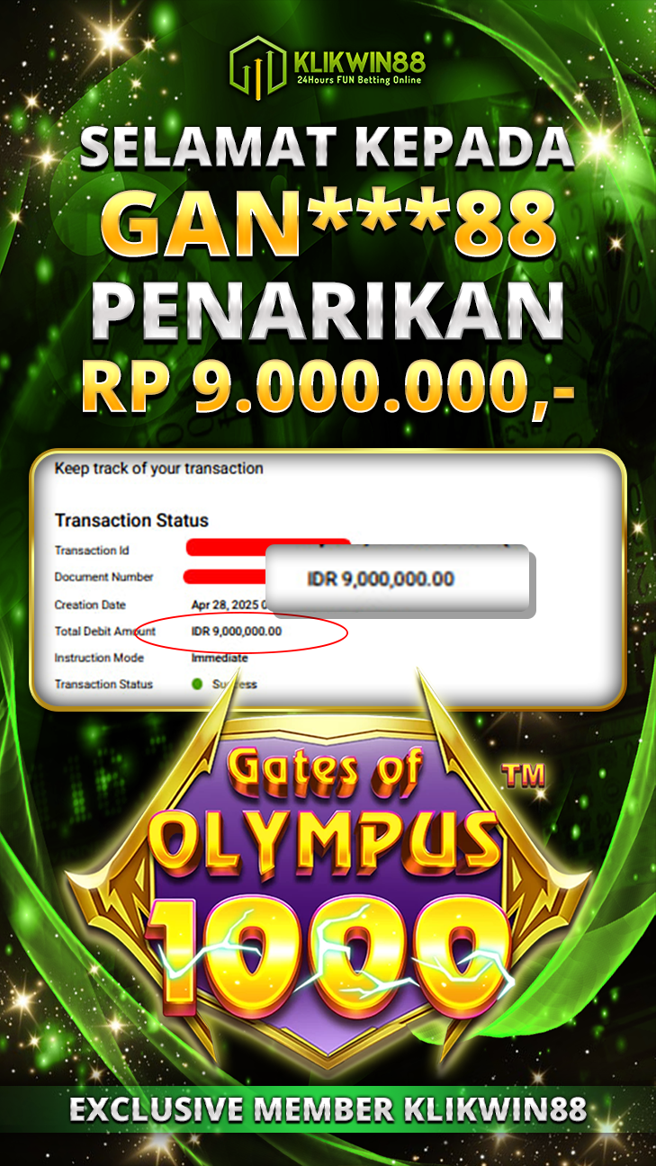 KLIKWIN88 JACKPOT GATES OF OLYMPUS 1000 Rp 9.000.000,- LUNAS