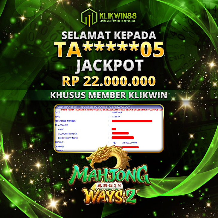 KLIKWIN88 JACKPOT MAHJONG WAYS 2  Rp 22.000.000,- LUNAS