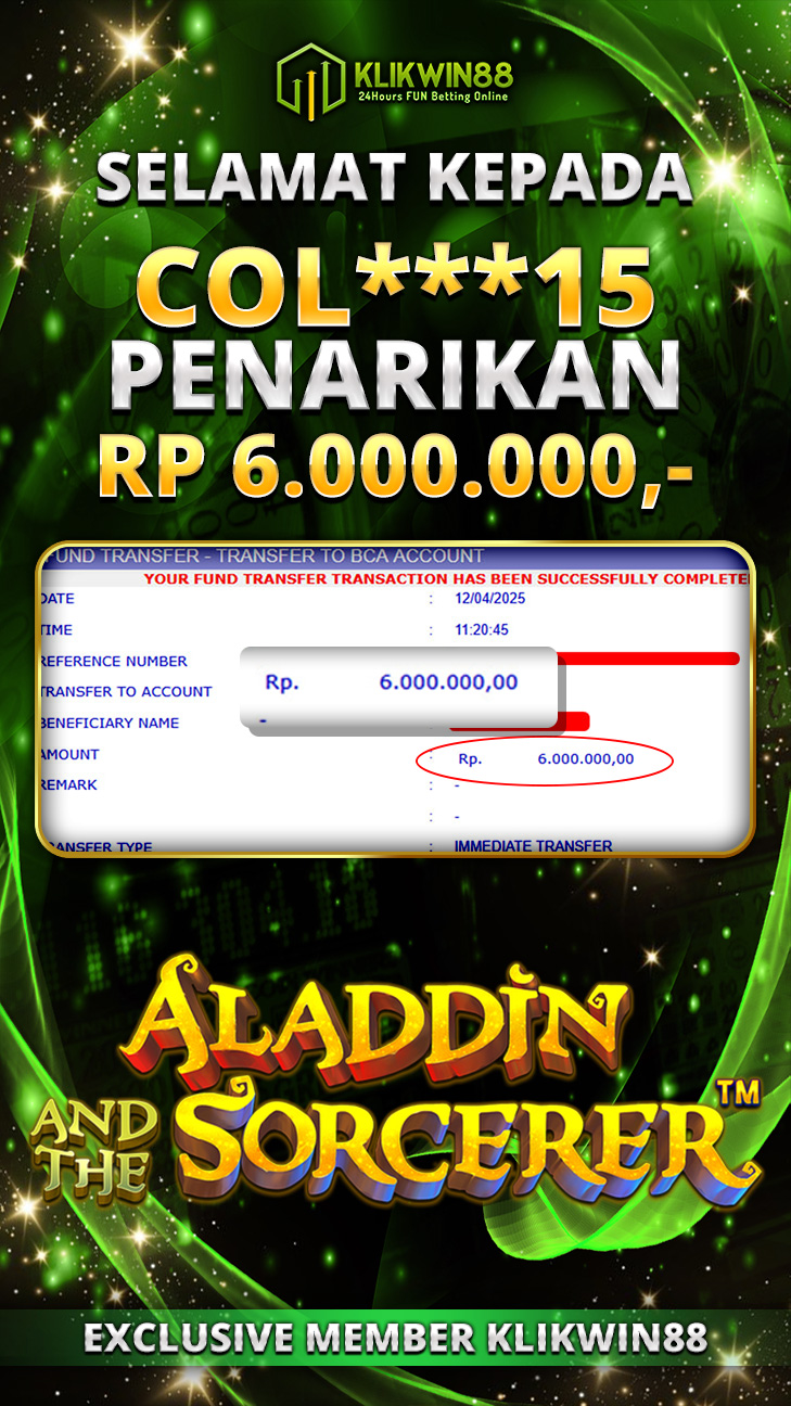 KLIKWIN88 JACKPOT ALADDIN AND THE SORCERER Rp 6.000.000,- LUNAS