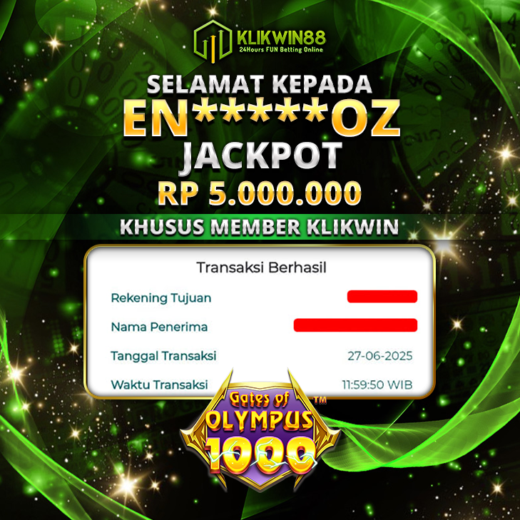 KLIKWIN88 JACKPOT SLOT GATES OF OLYMPUS 1000 Rp 5.000.000,- LUNAS