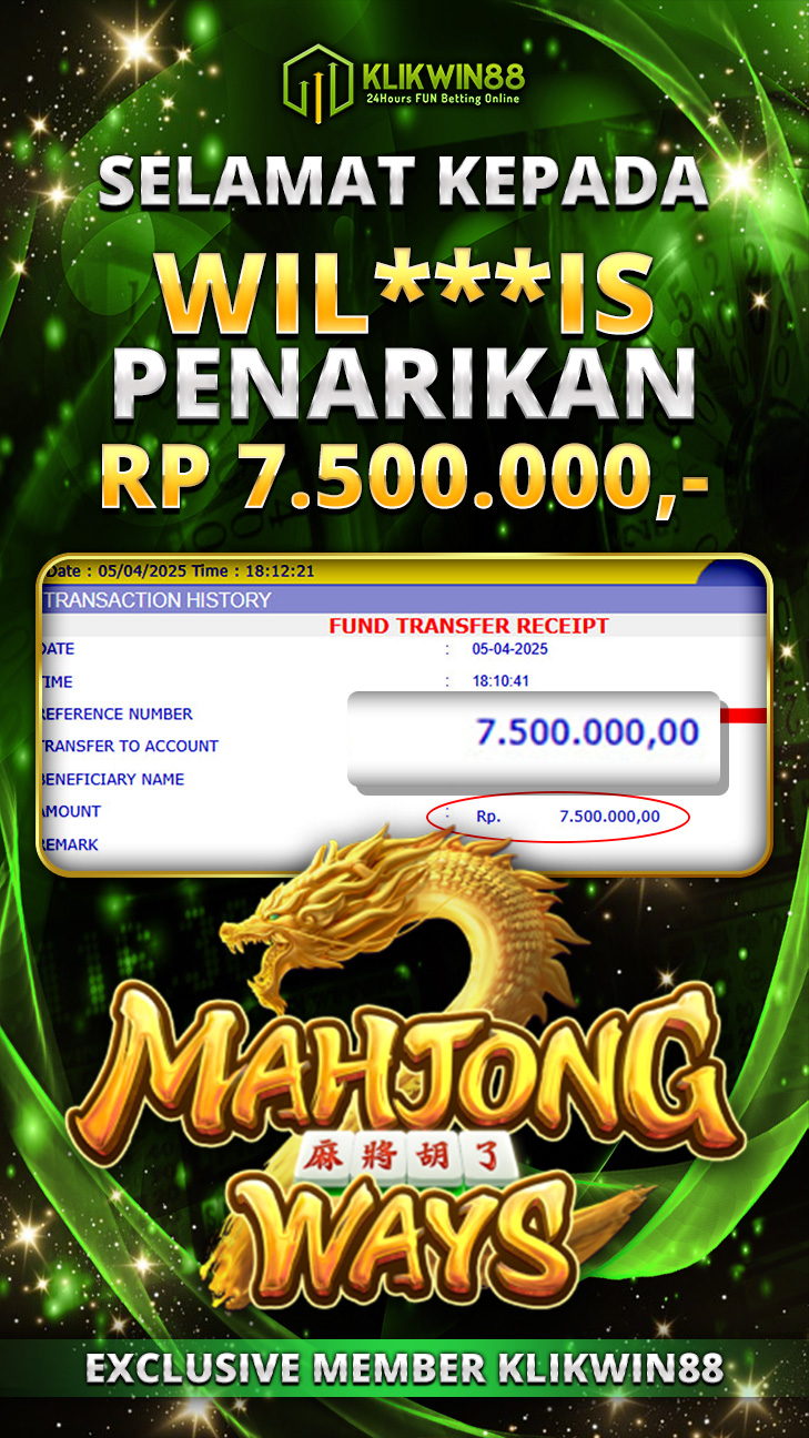 KLIKWIN88 JACKPOT MAHJONG WAYS Rp 7.500.000,- LUNAS