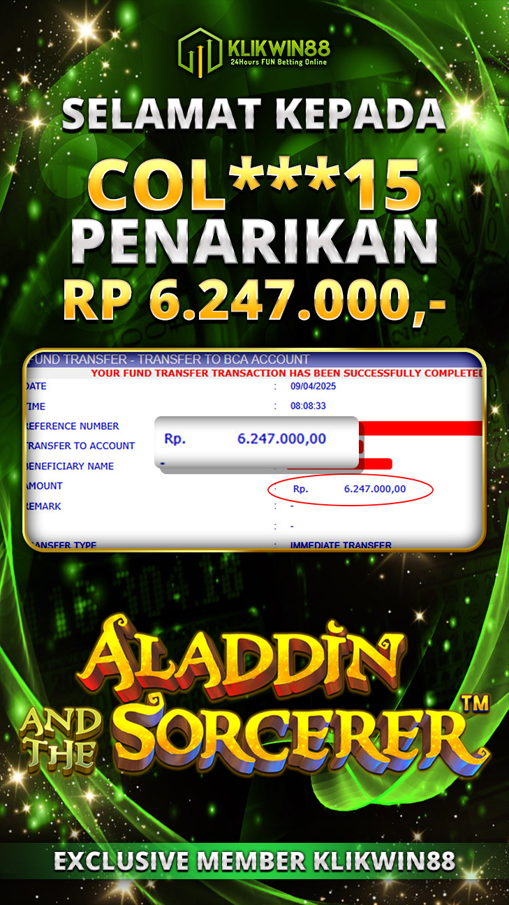 KLIKWIN88 JACKPOT ALADDIN AND THE SORCERER Rp 6.247.000,- LUNAS