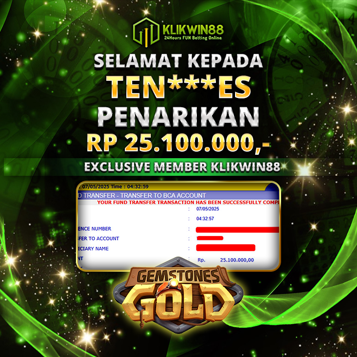 KLIKWIN88 JACKPOT GEMSTONES GOLD  Rp 25.100.000,- LUNAS