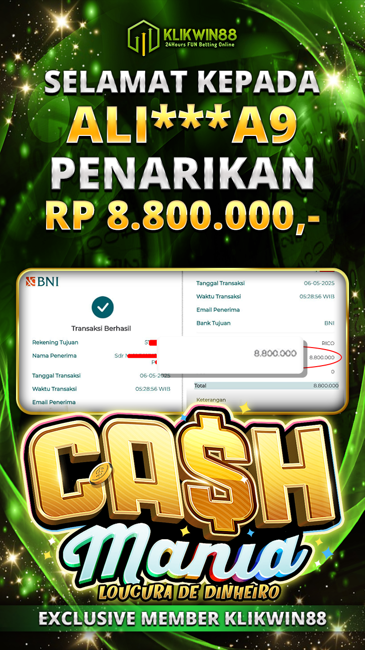 KLIKWIN88 JACKPOT CASH MANIA  Rp 8.800.000,- LUNAS