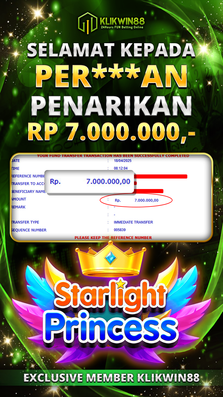 KLIKWIN88 JACKPOT STARLIGHT PRINCESS Rp 7.000.000,- LUNAS