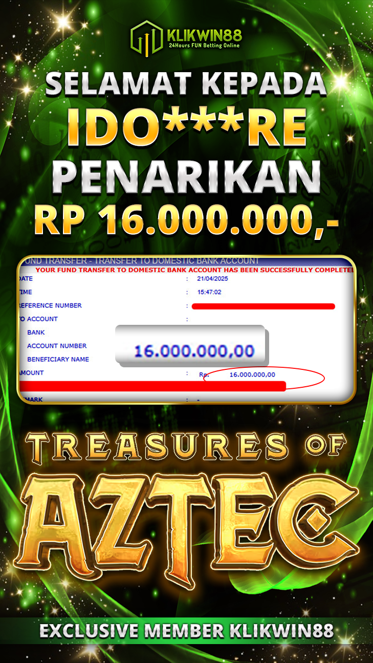 KLIKWIN88 JACKPOT TREASURES OF AZTEC Rp 16.000.000,- LUNAS