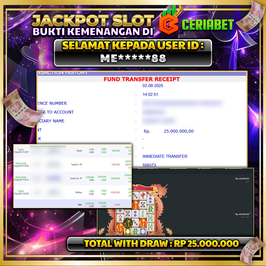 🎰 CERIABET JACKPOT SLOT MAHJONG WINS 3 BLACK SACTTER Rp 25.000.000 LUNAS 🎉