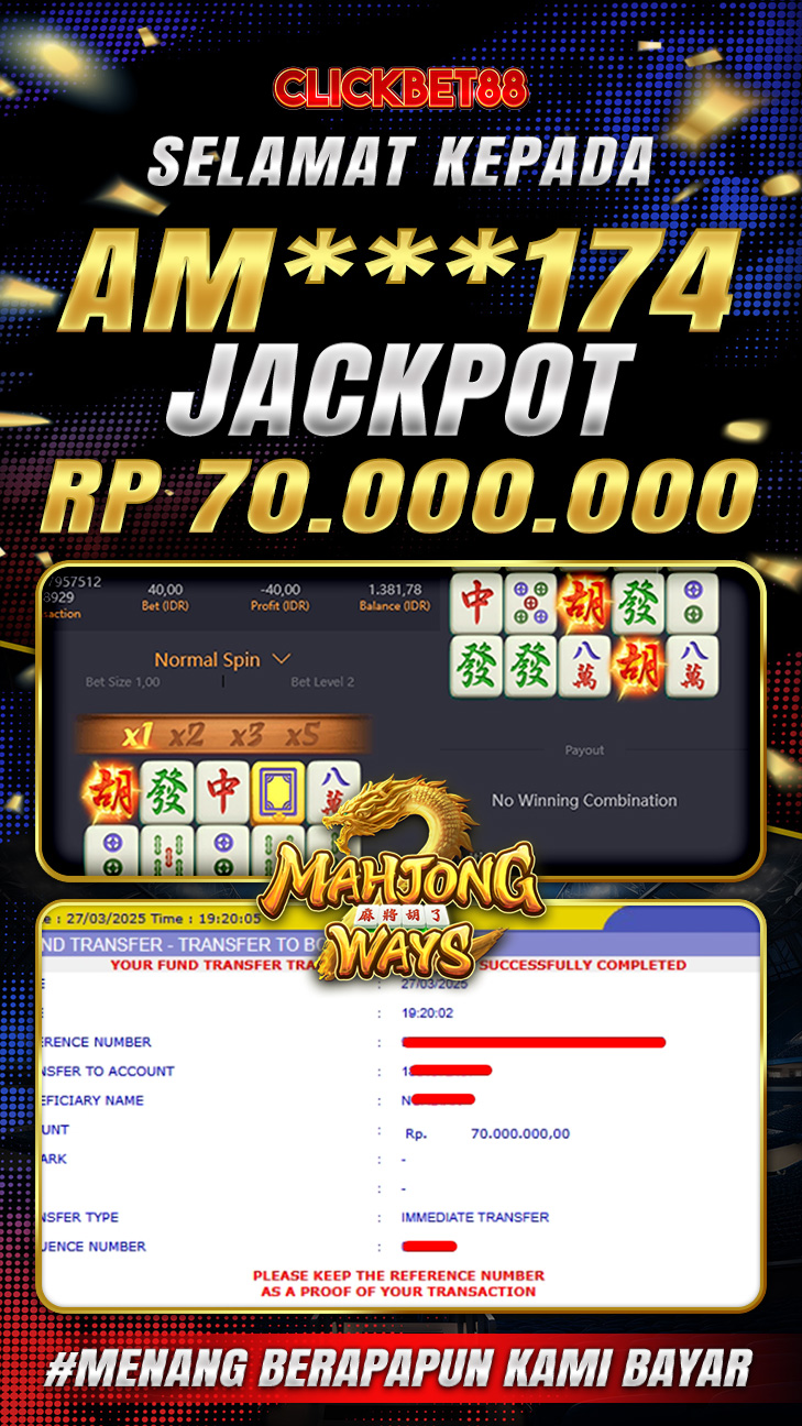 CLICKBET88 JACKPOT SLOT MAHJONG WAYS Rp 70.000.000.,-LUNAS