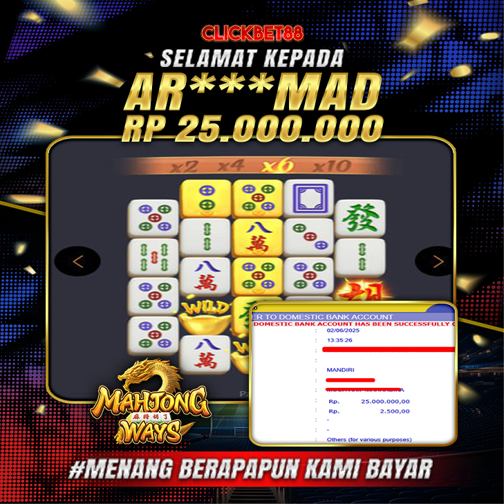 CLICKBET88 JACKPOT Mahjong Ways 2 Rp 25.000.000.,-LUNAS