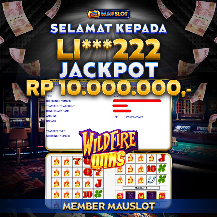 MAUSLOT JACKPOT WILDFIRE WINS Rp 10.000.000.,- LUNAS