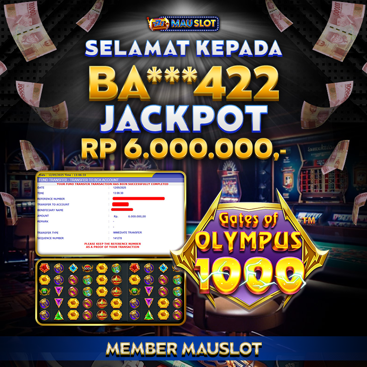 MAUSLOT JACKPOT GATES OF OLYMPUS 1000 Rp 6.000.000.,- LUNAS