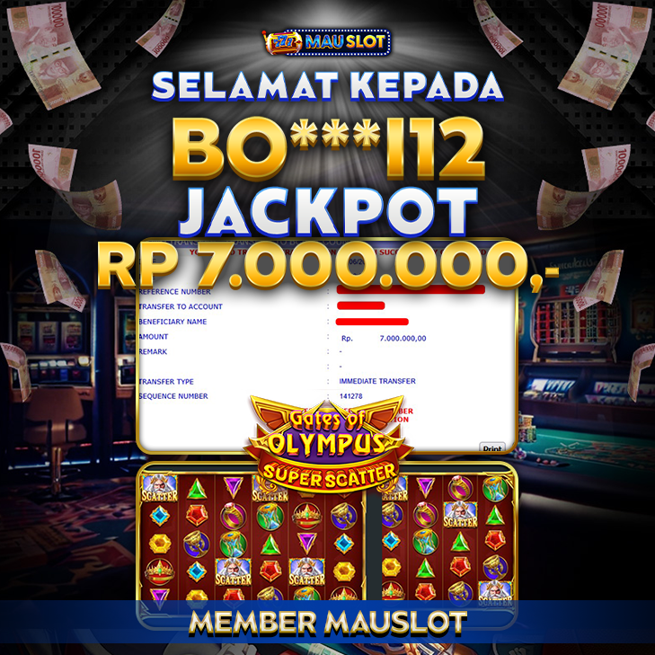 MAUSLOT JACKPOT GATES OF OLYMPUS SUPER SCATTER Rp 7.000.000.,- LUNAS
