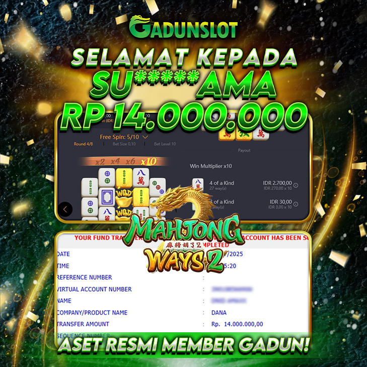 GADUNSLOT JACKPOT SLOT  MAHJONG WAYS 2 Rp.14.000.000., LUNAS