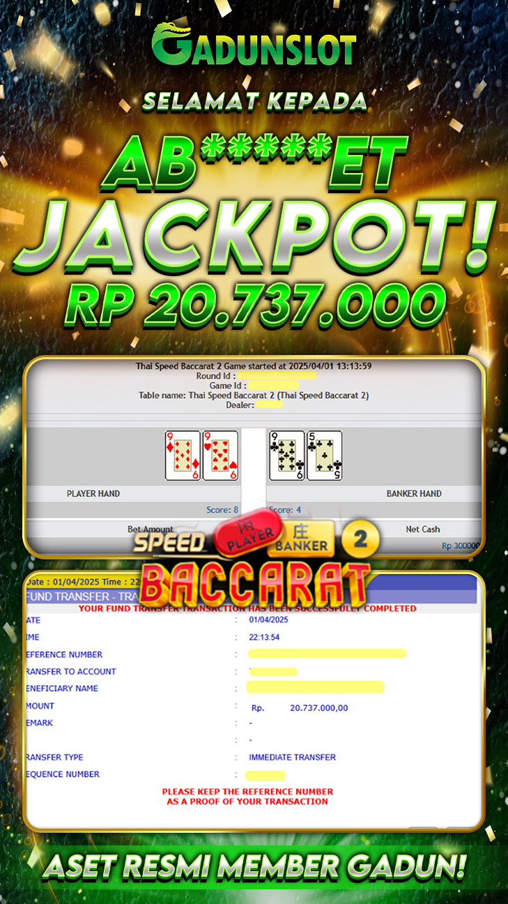 GADUNSLOT JACKPOT SLOT  BACCARAT2 Rp.20.737.000., LUNAS