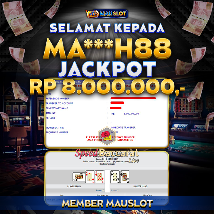 MAUSLOT JACKPOT LIVE CASINO SPEED BACCARAT Rp 8.000.000.,- LUNAS