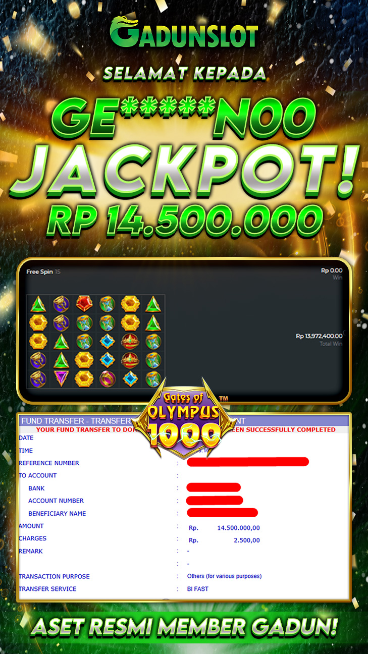 GADUNSLOT JACKPOT SLOT  GATE OF OLYMPUS 1000 Rp.14.500.000., LUNAS