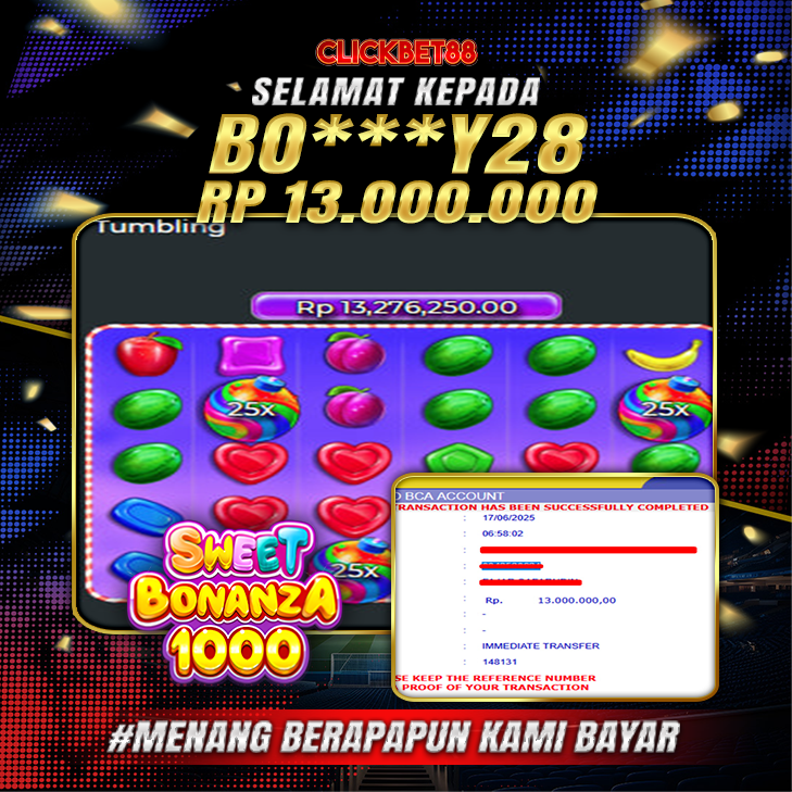 CLICKBET88 JACKPOT Pragmatic Play Rp 13.000.000 .,-LUNAS