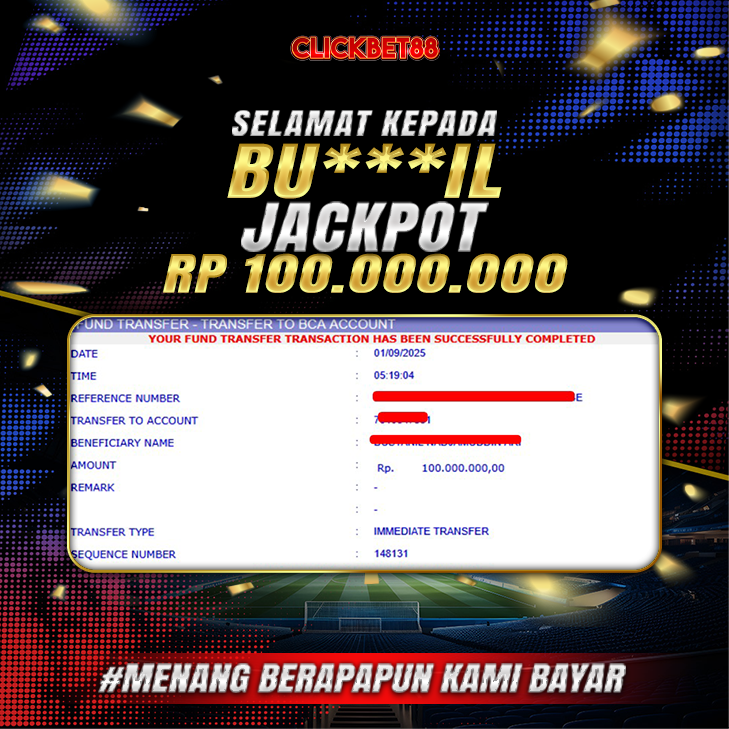 CLICKBET88 JACKPOT SBOBET Rp 100.000.000.,-LUNAS