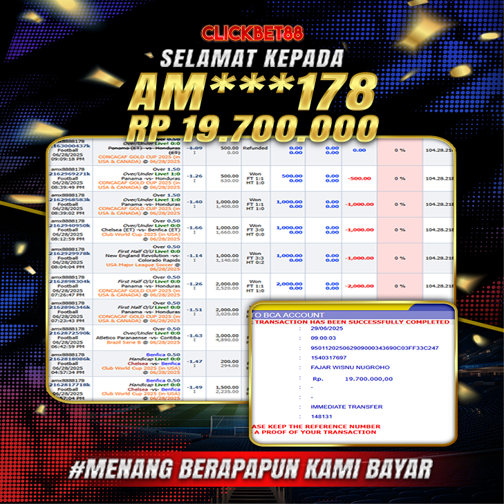 CLICKBET88 JACKPOT SBOBET Rp 19.700.000 .,-LUNAS