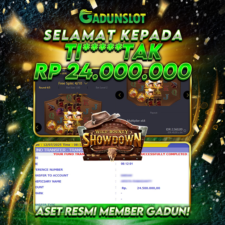 GADUNSLOT JACKPOT SLOT WILD BOUNTY SHOWDOWN Rp 24.000.000., LUNAS