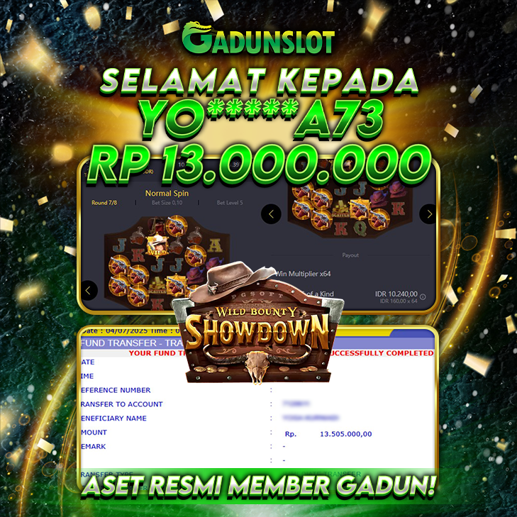 GADUNSLOT JACKPOT SLOT  WILD BOUNTY SHOWDOWN Rp.13.000.000., LUNAS