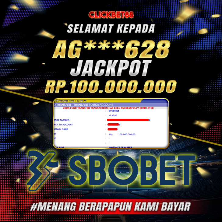 CLICKBET88 JACKPOT SBOBET Rp 100.000.000.,-LUNAS