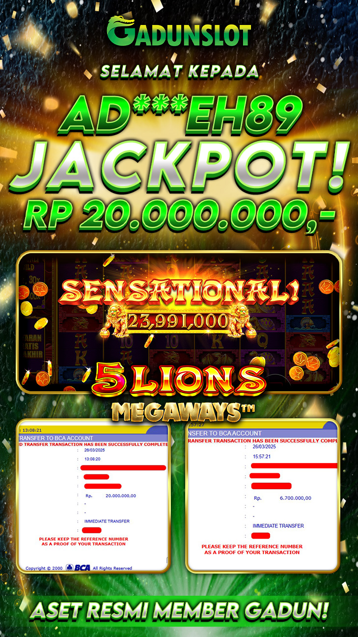 GADUNSLOT JACKPOT SLOT 5 LIONS MEGAWAYS™ Rp.20.000.000., LUNAS
