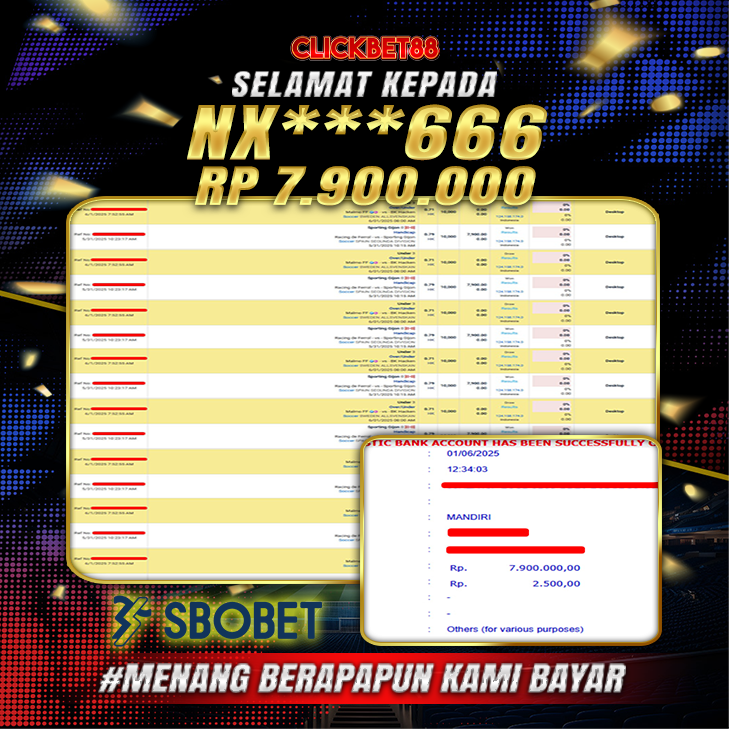 CLICKBET88 JACKPOT SBOBET Rp 7.900.000.,-LUNAS