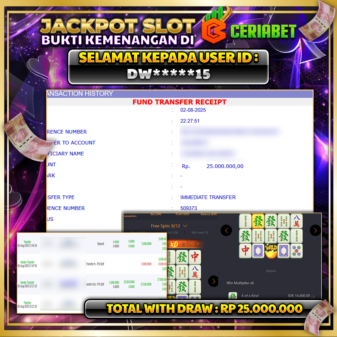 🎰 CERIABET JACKPOT SLOT Mahjong Ways Rp 25.000.000 LUNAS 🎉