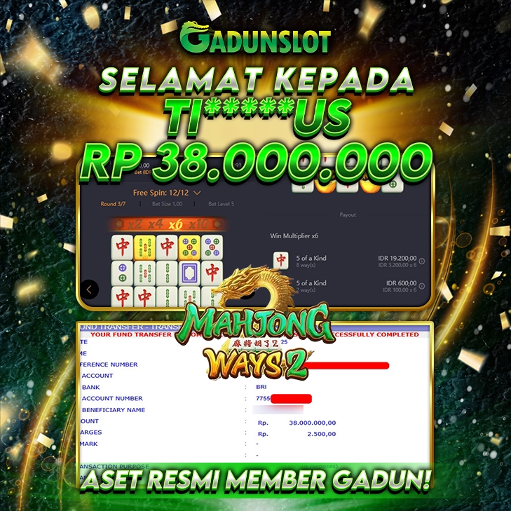 GADUNSLOT JACKPOT SLOT  Mahjong Ways 2 Rp 38.000.000., LUNAS